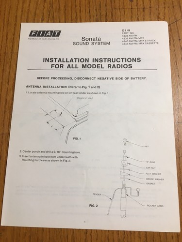 Fiat 1979 oem stereo - fiat,